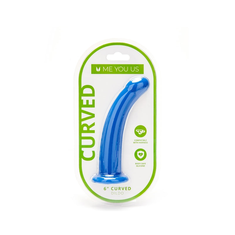 Load image into Gallery viewer, Me You Us Curved Dildo Blue 6 Inch
