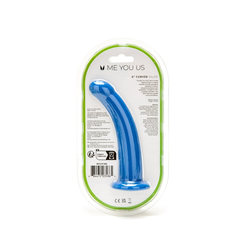 Load image into Gallery viewer, Me You Us Curved Dildo Blue 6 Inch
