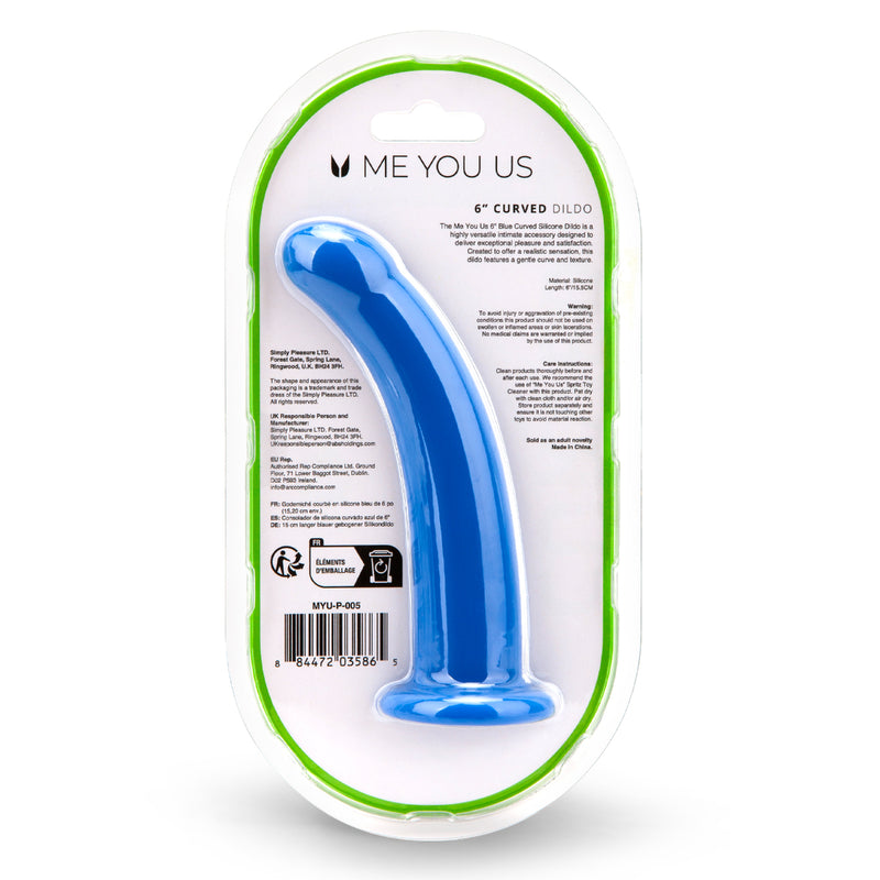 Load image into Gallery viewer, Me You Us Curved Dildo Blue 6 Inch
