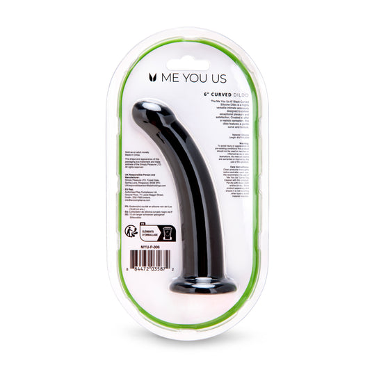 Me You Us Curved Dildo Black 6 Inch