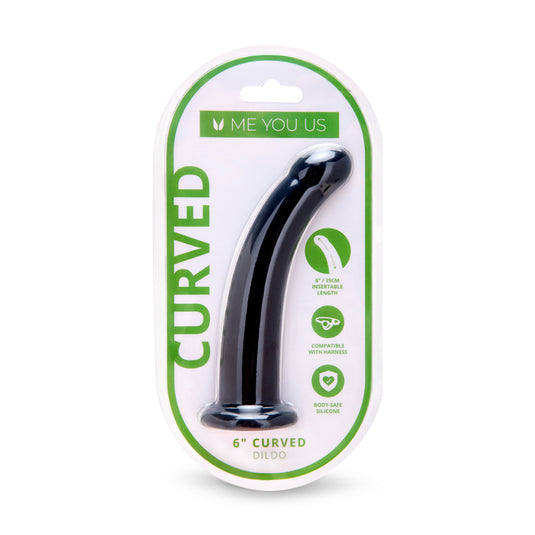 Me You Us Curved Dildo Black 6 Inch