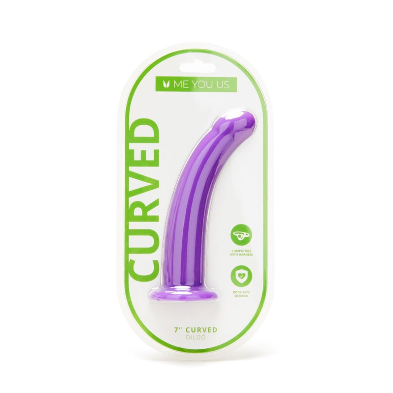 Load image into Gallery viewer, Me You Us Curved Dildo Purple 7 Inch
