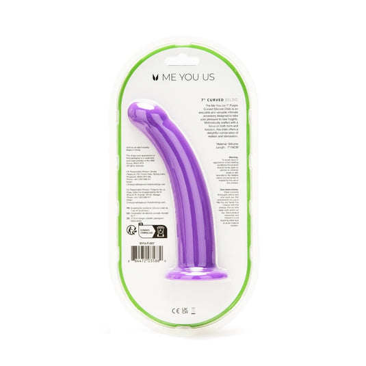 Me You Us Curved Dildo Purple 7 Inch