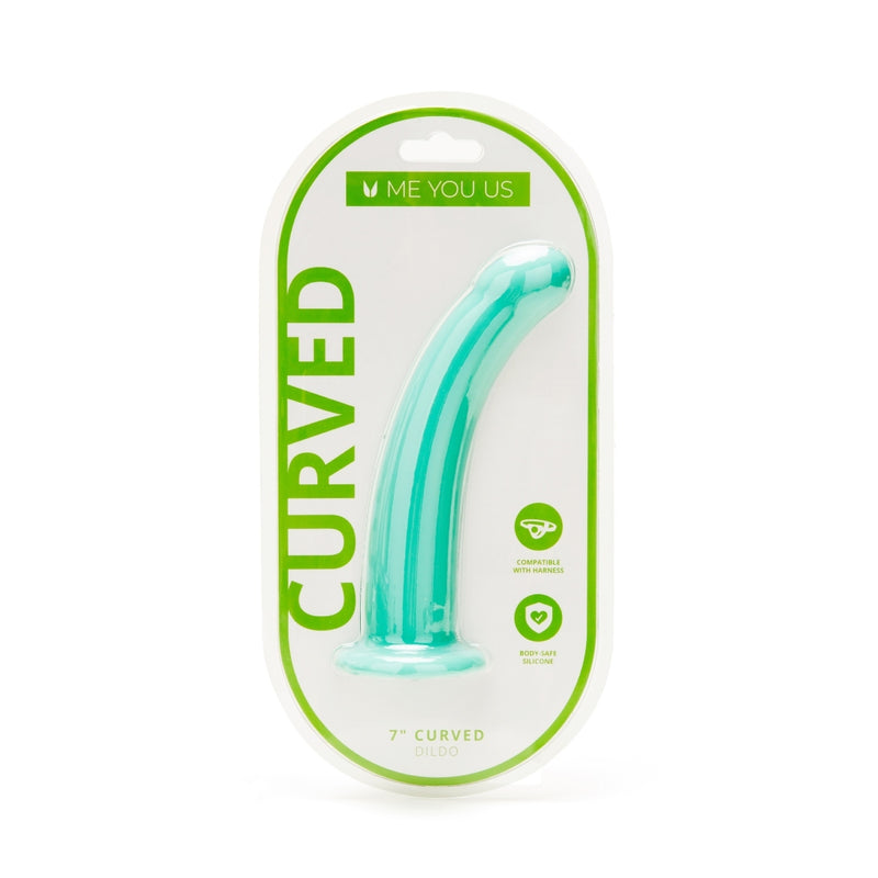 Load image into Gallery viewer, Me You Us Curved Dildo Aqua 7 Inch
