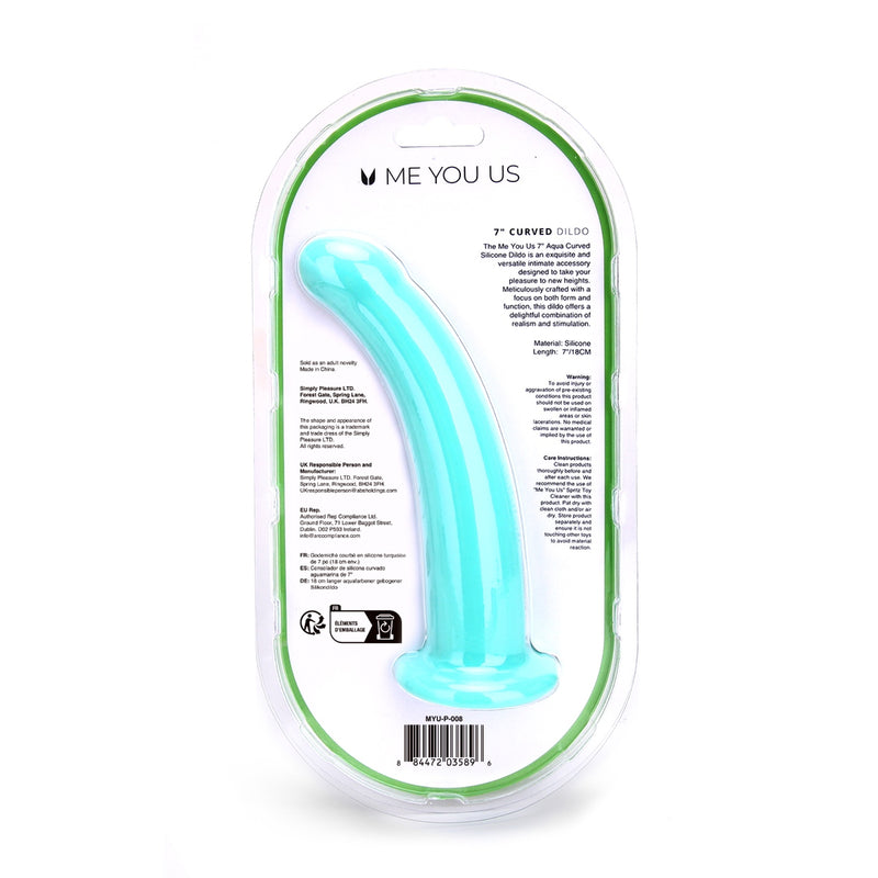 Load image into Gallery viewer, Me You Us Curved Dildo Aqua 7 Inch

