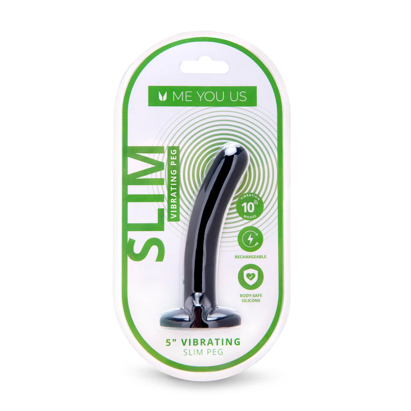 Load image into Gallery viewer, Me You Us Slim Vibrating Dildo Black 5 Inch

