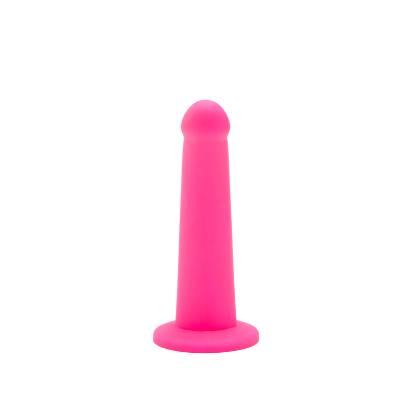 Load image into Gallery viewer, Me You Us Curved Silicone Dildo Pink 7 Inch
