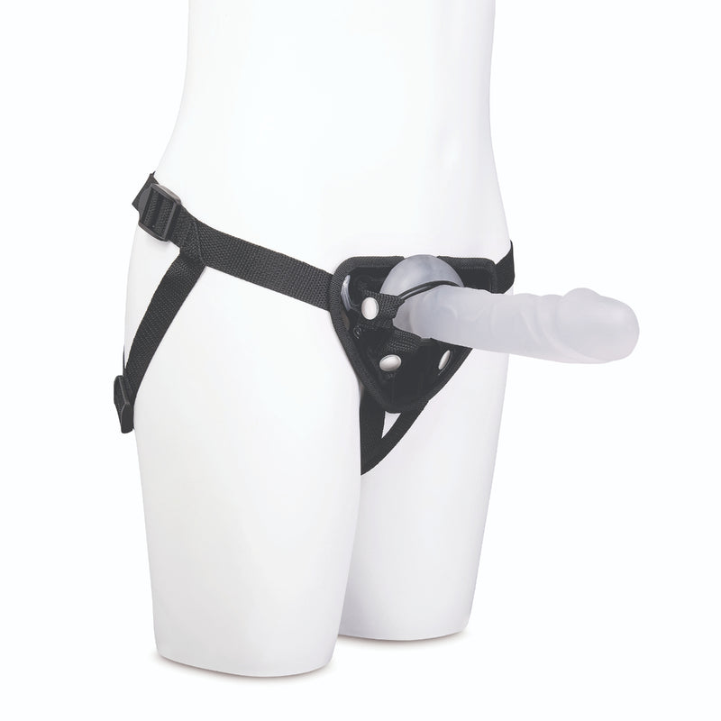 Load image into Gallery viewer, Me You Us Frosted Strap On Harness Kit With Jelly Dildo Clear Black 6 Inch
