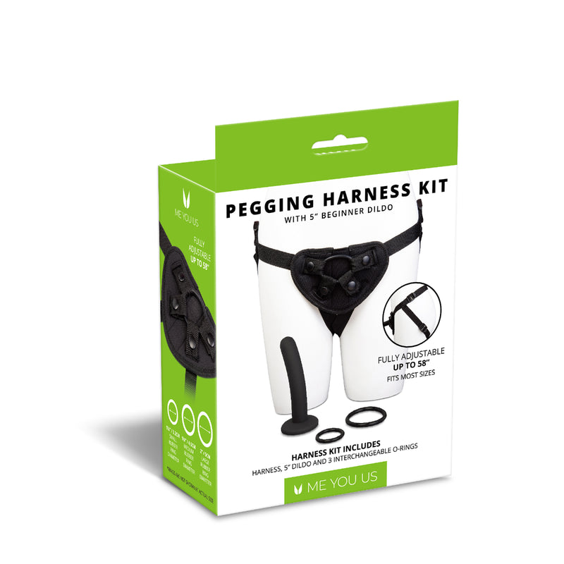 Load image into Gallery viewer, Me You Us Pegging Strap On Harness Kit With Beginner Dildo Black 5 Inch
