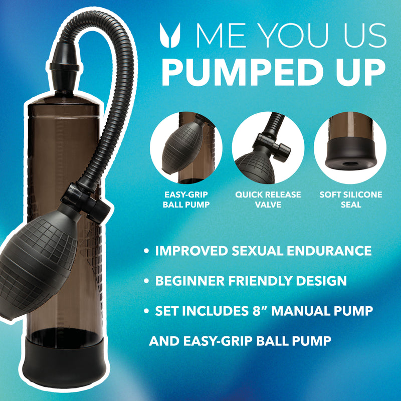 Load image into Gallery viewer, Me You Us Pumped Up Black Suction Penis Pump
