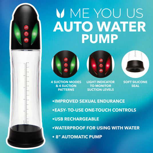 Me You Us Auto Water Suction Penis Pump Clear