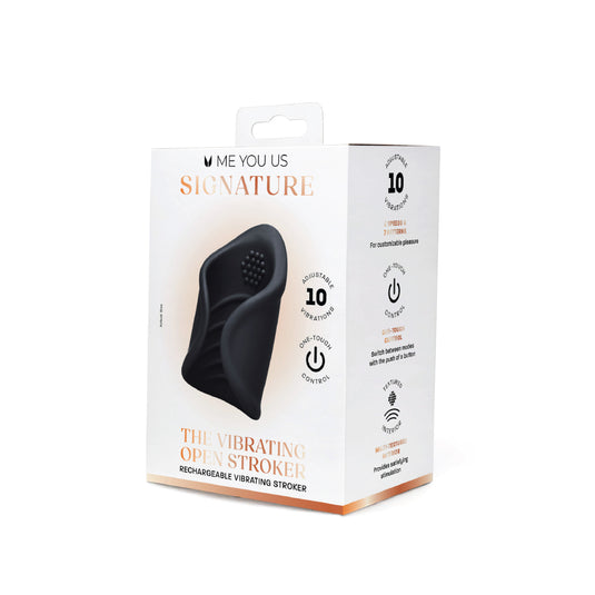 Me You Us Signature The Vibrating Open Stroker Black
