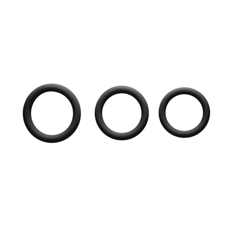 Load image into Gallery viewer, Me You Us Signature The Chubby Cock Ring 3 Pack Black
