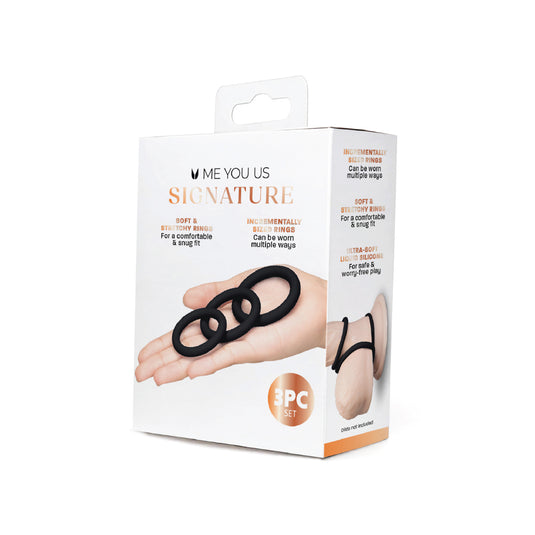 Me You Us Signature The Chubby Cock Ring 3 Pack Black