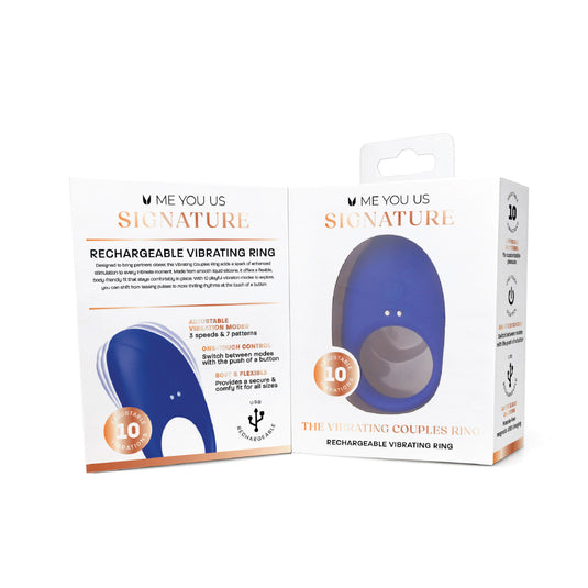 Me You Us Signature The Vibrating Couples Cock Ring Blue