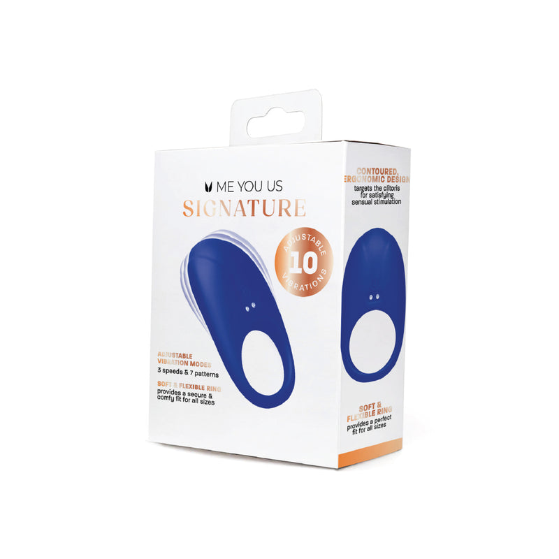 Load image into Gallery viewer, Me You Us Signature The Vibrating Couples Cock Ring Blue
