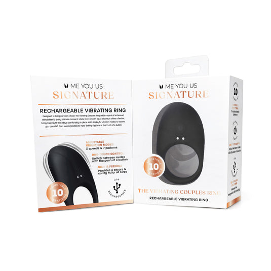 Me You Us Signature The Vibrating Couples Cock Ring Black