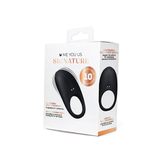 Me You Us Signature The Vibrating Couples Cock Ring Black