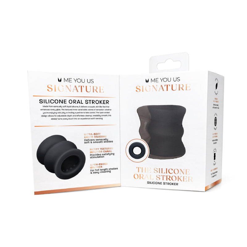 Load image into Gallery viewer, Me You Us Signature The Silicone Oral Stroker Black

