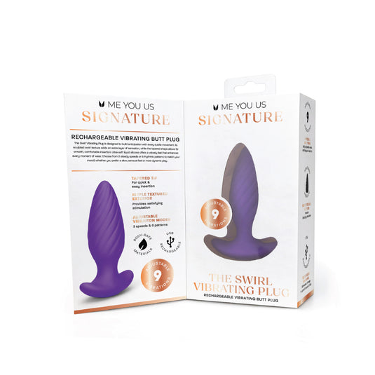 Me You Us Signature The Swirl Vibrating Butt Plug Purple