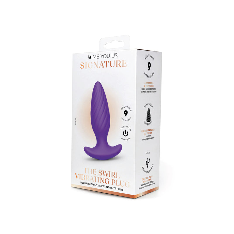 Load image into Gallery viewer, Me You Us Signature The Swirl Vibrating Butt Plug Purple
