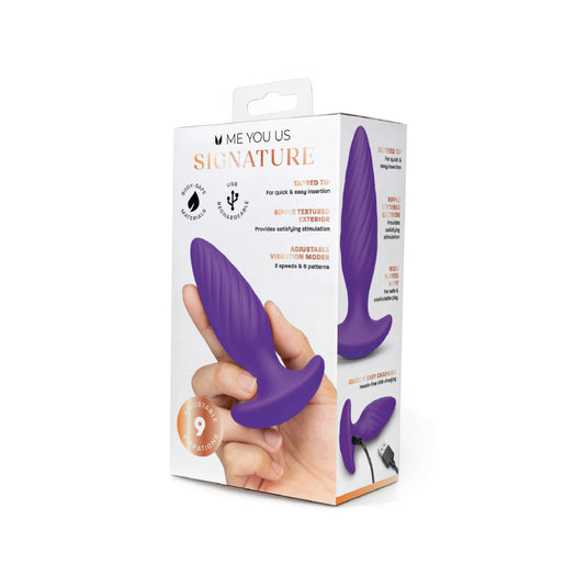 Me You Us Signature The Swirl Vibrating Butt Plug Purple