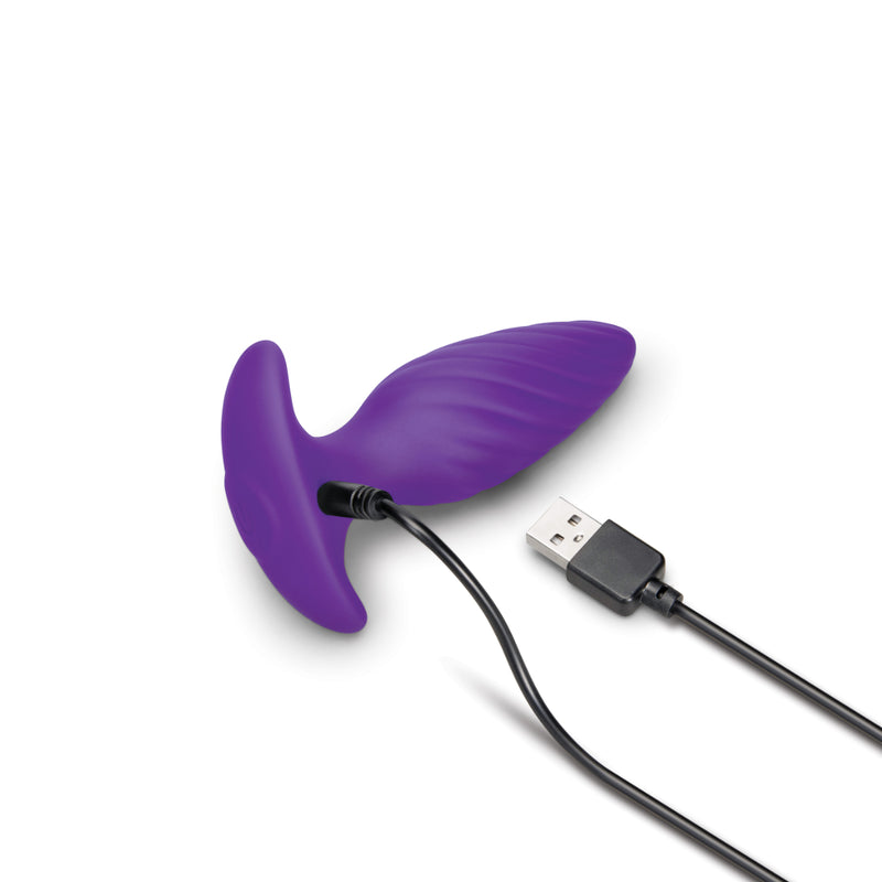 Load image into Gallery viewer, Me You Us Signature The Swirl Vibrating Butt Plug Purple
