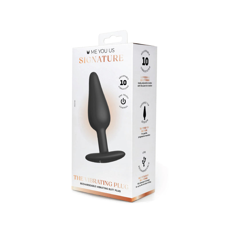 Load image into Gallery viewer, Me You Us Signature The Vibrating Butt Plug Black
