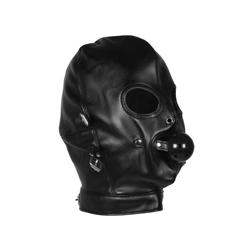Load image into Gallery viewer, Ouch Xtreme Blindfolded Mask With Breathable Ball Gag Black
