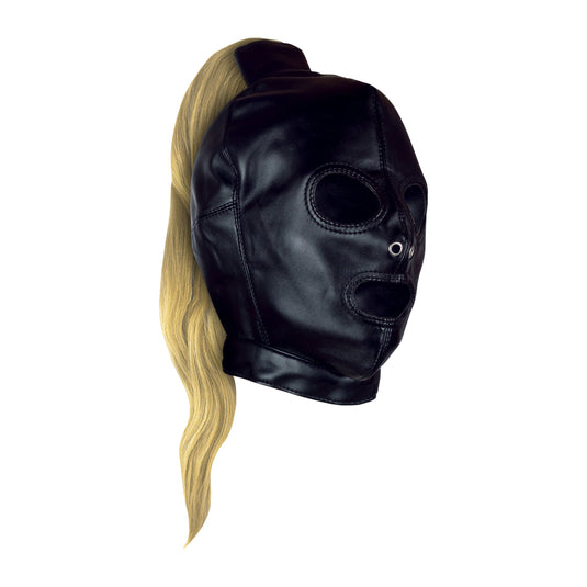 Ouch Xtreme Hood With Blonde Ponytail Black