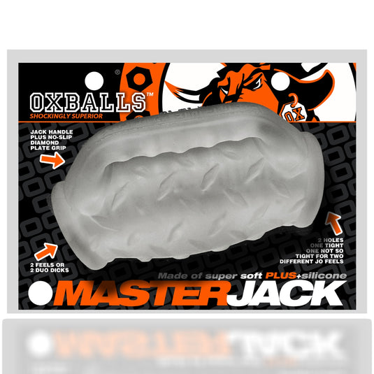 Oxballs Master Jack Double Penetration JO Masturbator Clear Ice