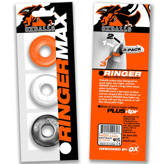 Oxballs Ringer Max Cock Ring 3 Pack Hazzard
