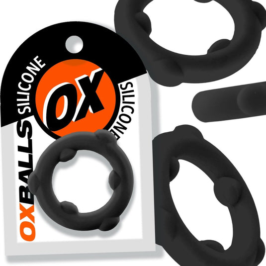 Oxballs Spinner Silicone Cock Ring Black
