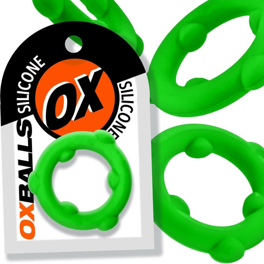 Oxballs Spinner Silicone Cock Ring Frog Green