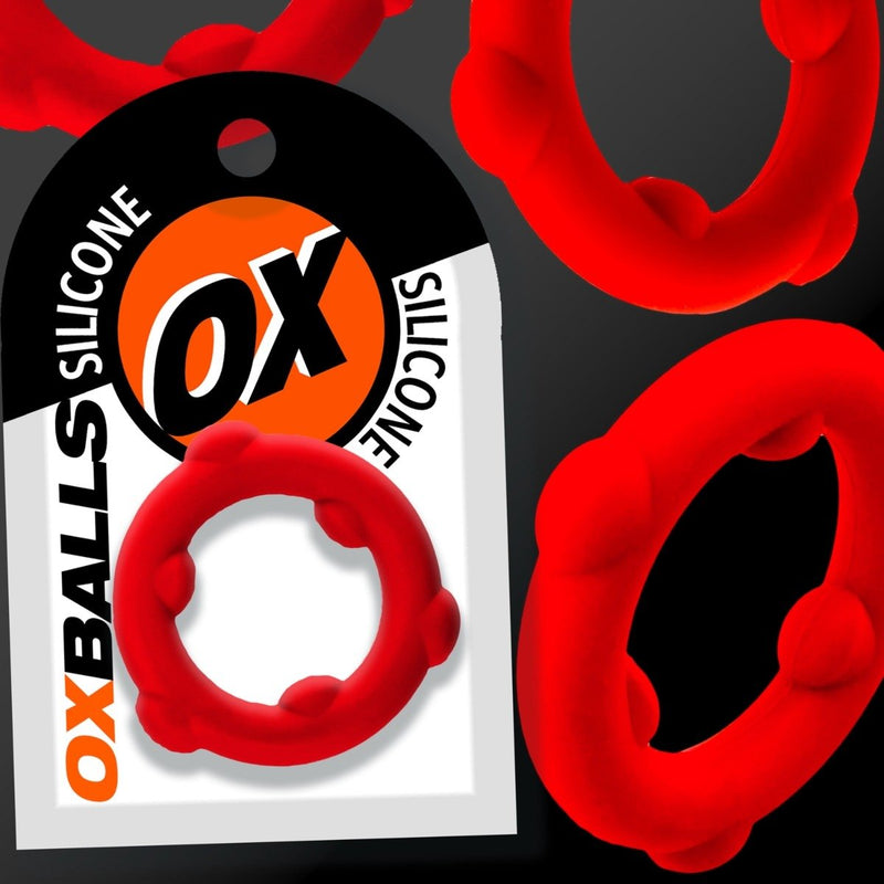 Load image into Gallery viewer, Oxballs Spinner Silicone Cock Ring Red
