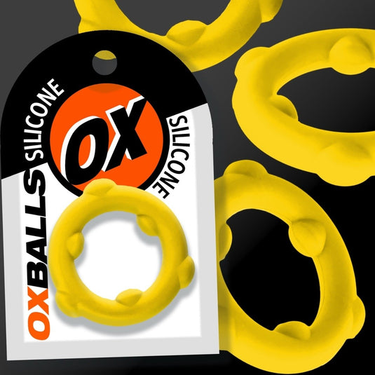 Oxballs Spinner Silicone Cock Ring Yellow