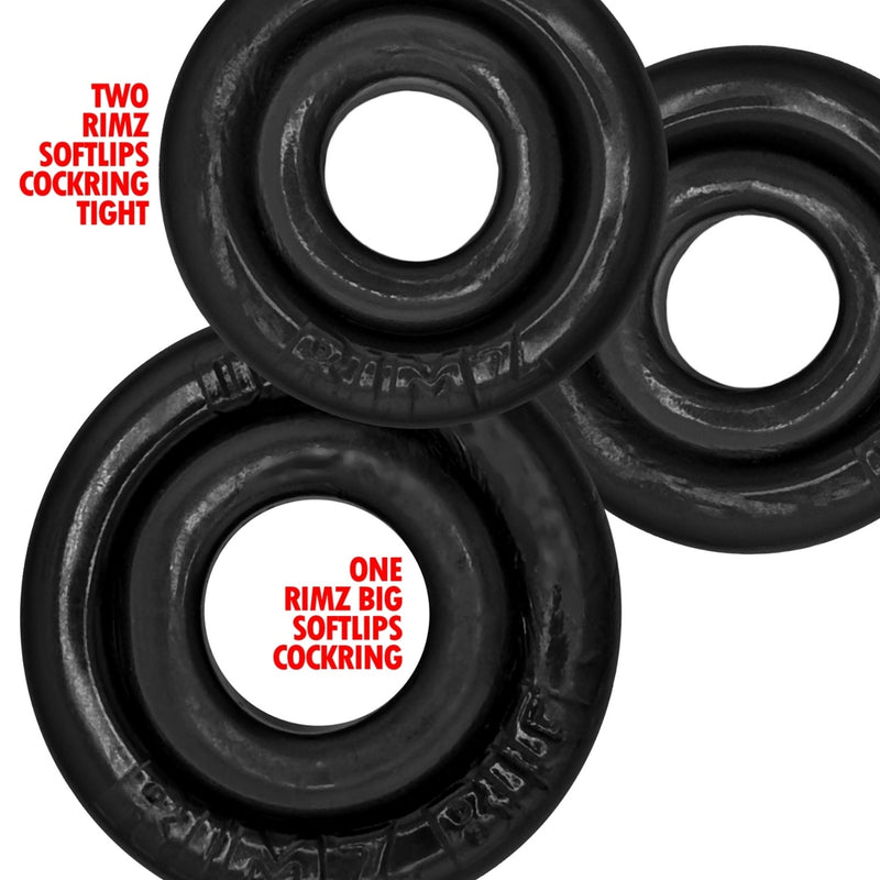 Load image into Gallery viewer, Oxballs Rimringz Cock Ring 3 Pack Black
