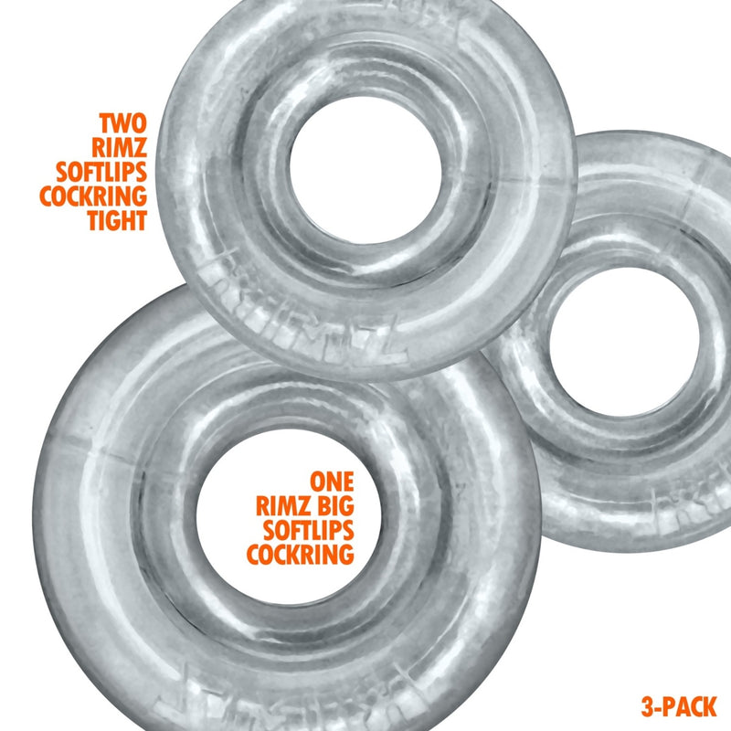 Load image into Gallery viewer, Oxballs Rimringz Cock Ring 3 Pack Clear
