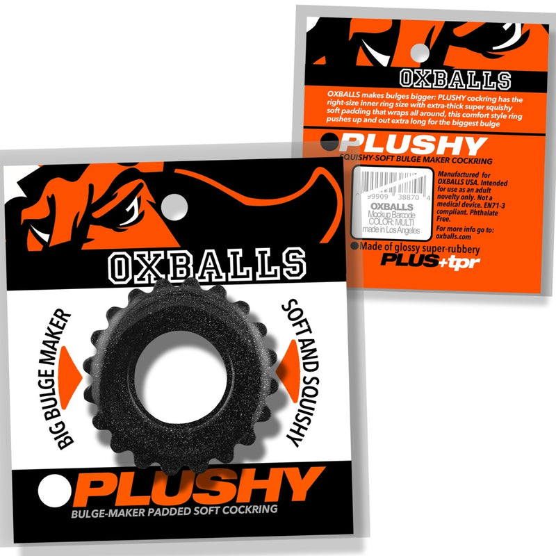 Load image into Gallery viewer, Oxballs Plushy Padded Soft Cock Ring Black Mica
