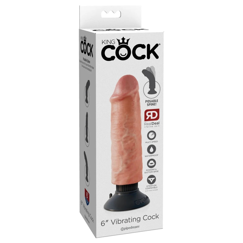 Load image into Gallery viewer, King Cock Vibrating Cock Dildo Pink 6 Inch
