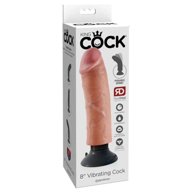 Load image into Gallery viewer, King Cock Vibrating Cock Dildo Pink 8 Inch
