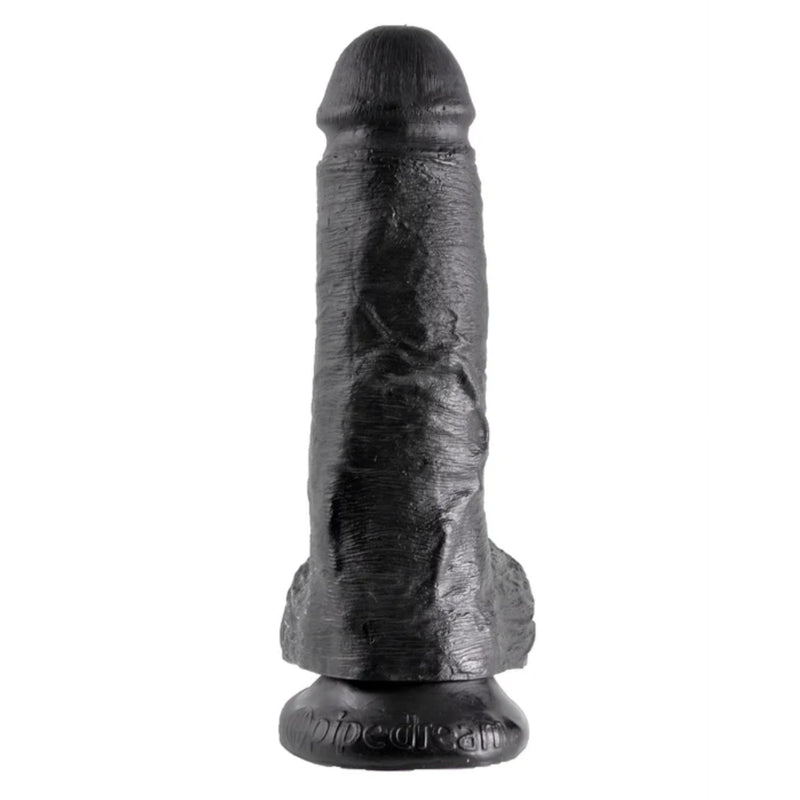 Load image into Gallery viewer, King Cock Dildo With Balls Black 8 Inch
