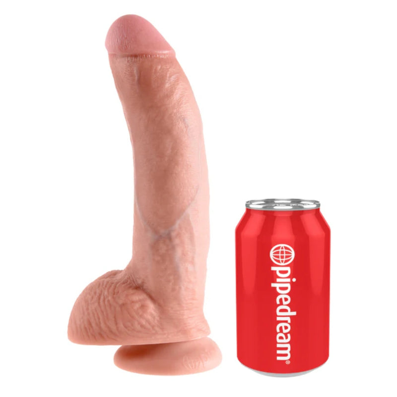 Load image into Gallery viewer, King Cock Dildo With Balls Pink 9 Inch
