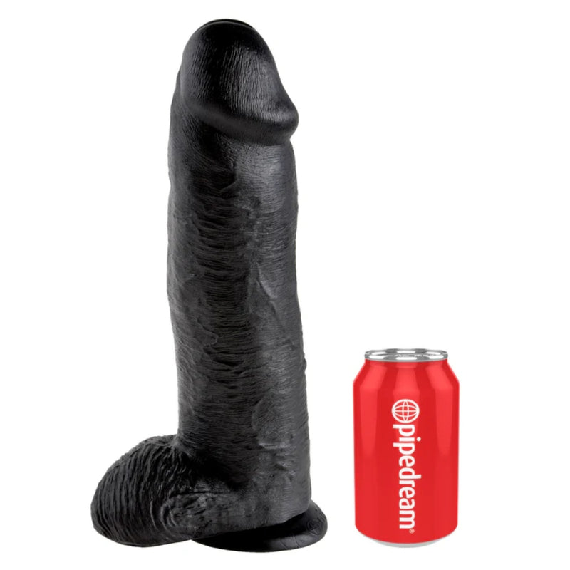 Load image into Gallery viewer, King Cock Dildo With Balls Black 12 Inch
