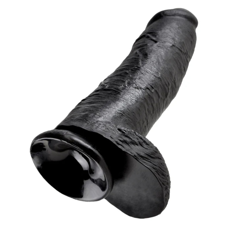 Load image into Gallery viewer, King Cock Dildo With Balls Black 12 Inch
