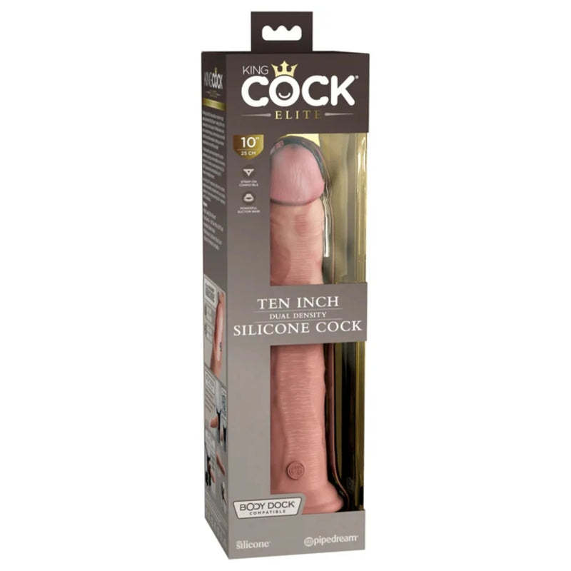 Load image into Gallery viewer, King Cock Elite Dual Density Silicone Dildo Pink 10 Inch
