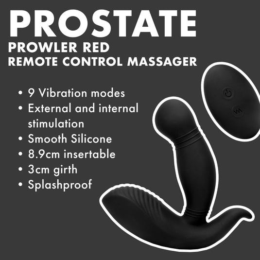 Prowler RED Prostate Remote Control Vibrating Prostate Massager Black
