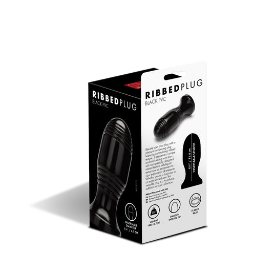 Prowler RED Ribbed Butt Plug Black
