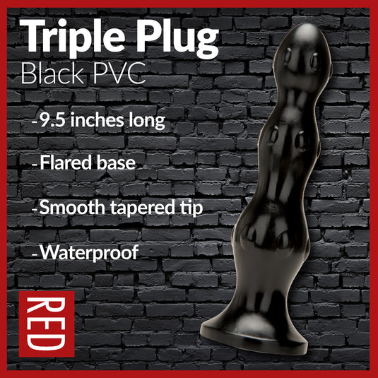 Prowler RED Triple Butt Plug Black