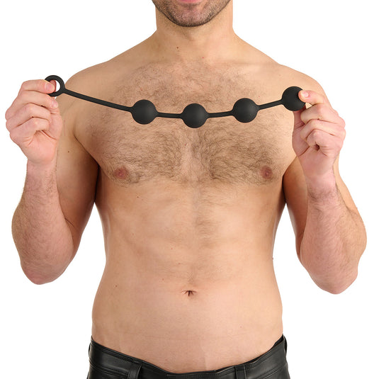 Prowler RED Silicone Anal Beads Black Medium